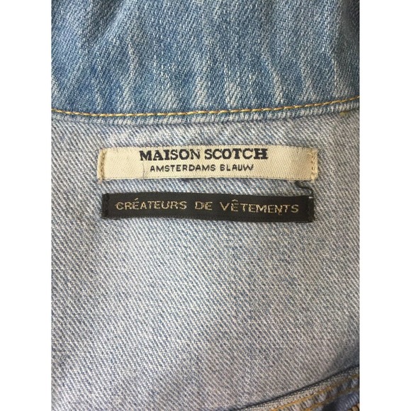 Maison Scotch Denim Jacket Ombre Crop Zip Blue 1 S - Picture 10 of 10